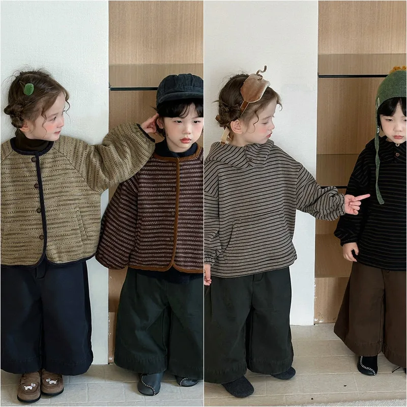 【KID】冬用ウエストゴム裏起毛ワイドパンツ