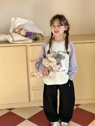 パープル長袖トップス