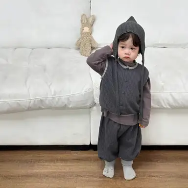 グレートップス + グレーベスト＋パンツセット