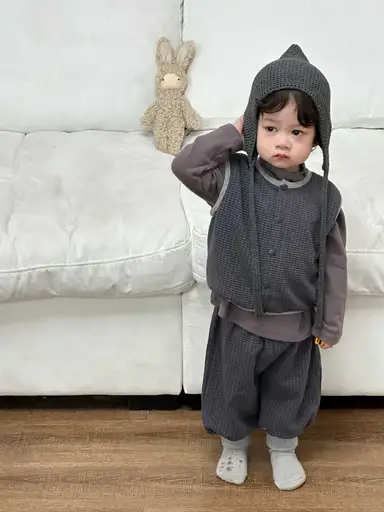 グレー ベスト＋パンツセット
