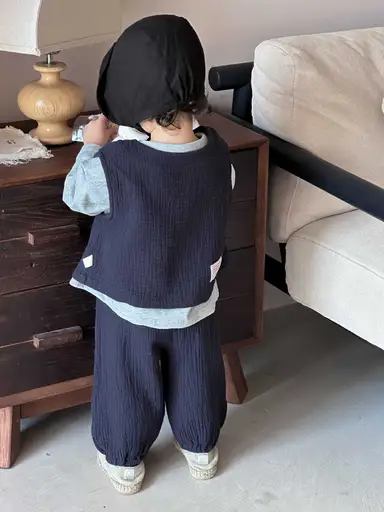 ネイビー ベスト＋パンツセット