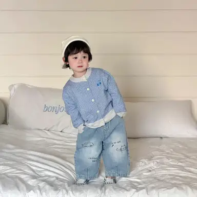 ブルー + ブルー（デニムパンツ付き）