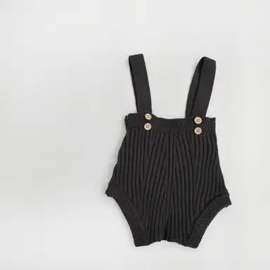 グレーサロペットロンパース