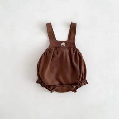 ブラウンサロペットロンパース