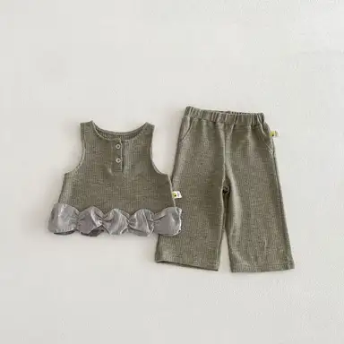 グリーン ベスト＋パンツセット