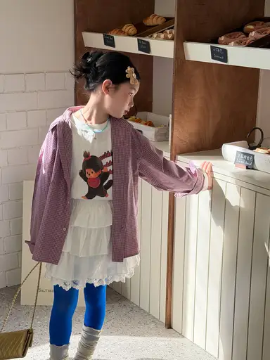 ピンクチェックシャツ