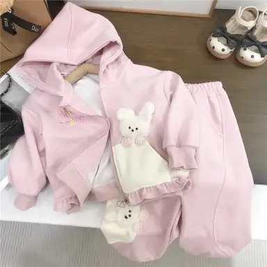 ピンク アウター＋パンツセット