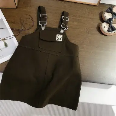 ブラウンサロペットワンピース