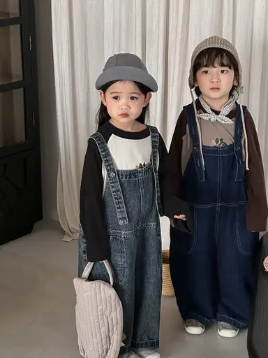 ライトブルーサロペットパンツ