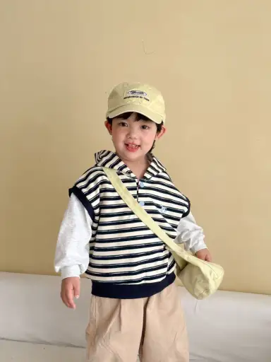 ブラック ストライプ ベスト