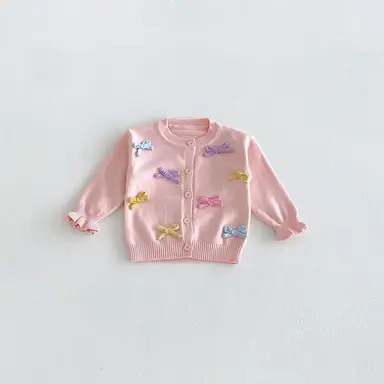 ピンク カーディガン