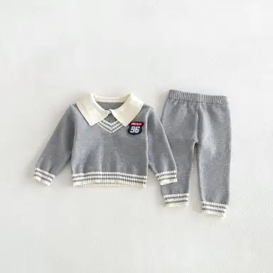 グレー トップス＋パンツセット