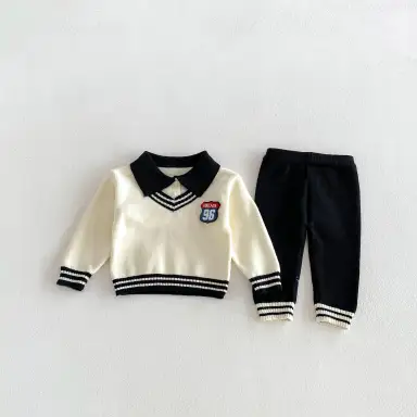 アイボリー トップス＋パンツセット