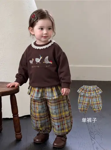 ブルー チェック パンツ