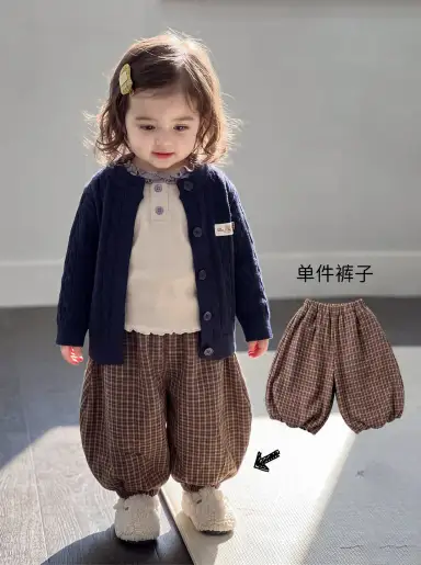 ブラウン チェック パンツ