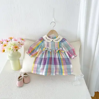 ピンク チェック ワンピース
