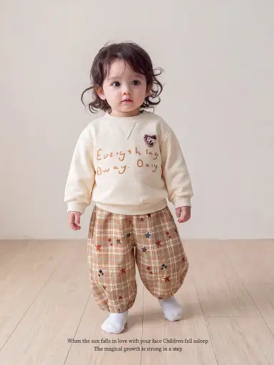 アイボリー トップス＋パンツセット