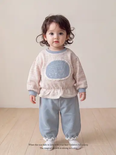 ピンク トップス＋パンツセット