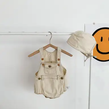 アイボリー サロペット ロンパース
