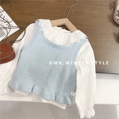 アイボリートップス＋ブルーベストセット