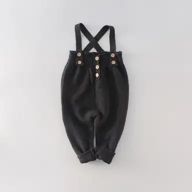 ブラック サロペット パンツ