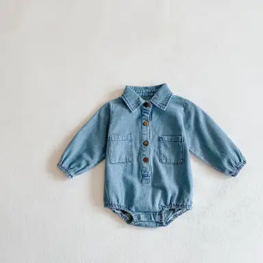 デニム ロンパース