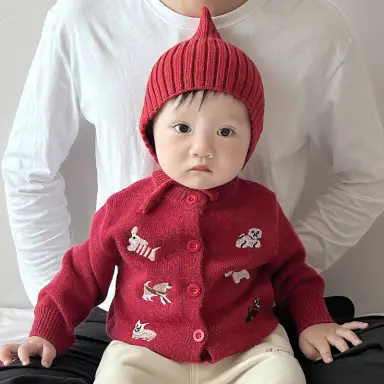 レッド カーディガン
