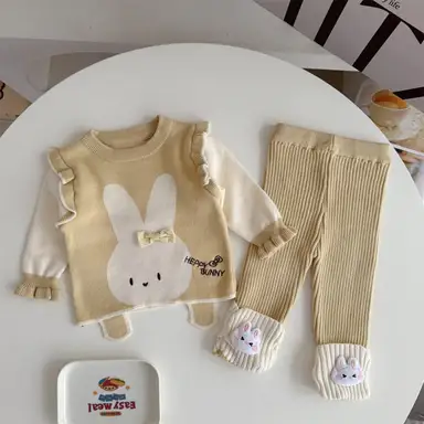 イエロー トップス＋レギンスセット