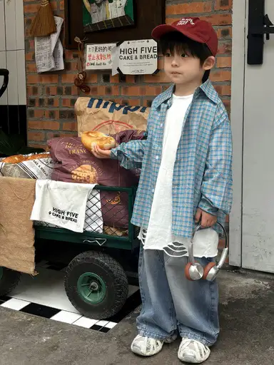 ブルー チェック シャツ