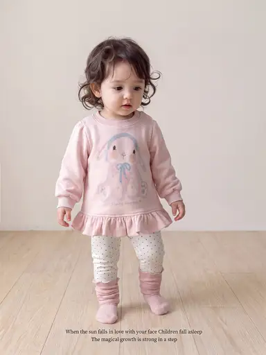 ピンク トップス＋レギンスセット