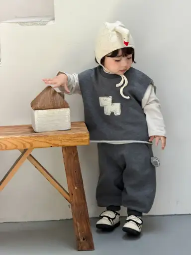 グレー ベスト＋パンツセット