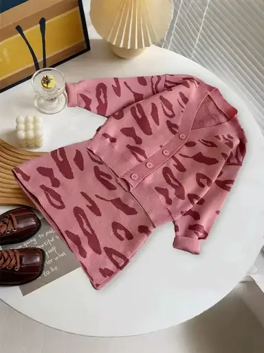 ピンク カーディガン＋スカートセット