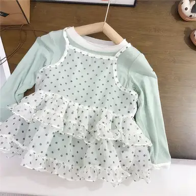ブルー トップス＋ベストセット