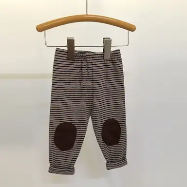 ブラウン ストライプ レギンス