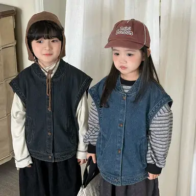 ブラック デニム ベスト