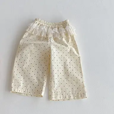 アイボリー ドット パンツ