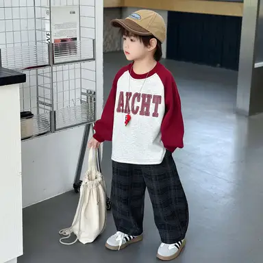 レッド トップス＋パンツセット