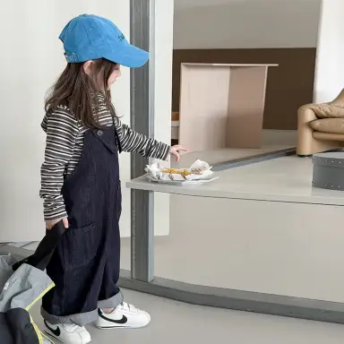 ブルー サロペット パンツ