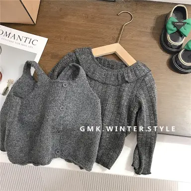 グレー トップス＋ベストセット