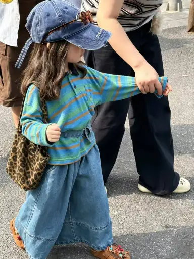 ブルーストライプトップス