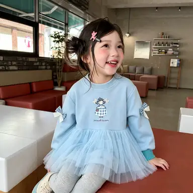 ブルー ワンピース＋レギンスセット