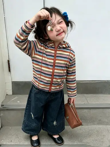 ピンク ストライプ アウター