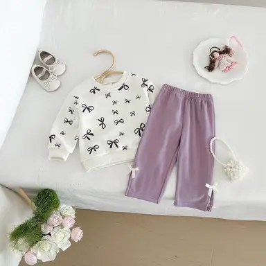 アイボリー トップス＋パンツセット