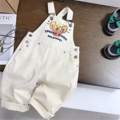 アイボリー サロペット パンツ