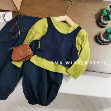 グリーン トップス＋パンツセット