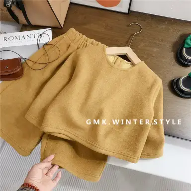 イエロー トップス＋パンツセット