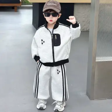 ライトグレー アウター＋パンツセット