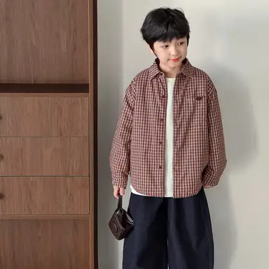 レッド チェック シャツ