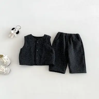 グレー ベスト＋パンツセット