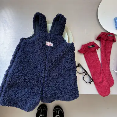 ネイビー サロペット パンツ